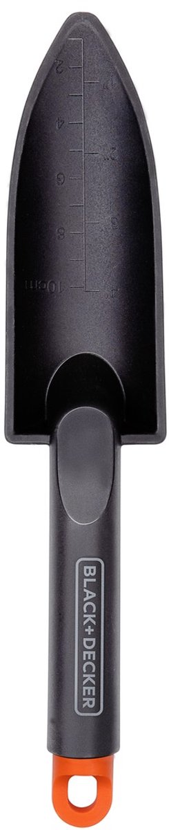 BLACK+DECKER Tuinschep - met Maataanduiding - Tuinschepje 30,5CM - Polypropyleen - Zwart/Oranje
