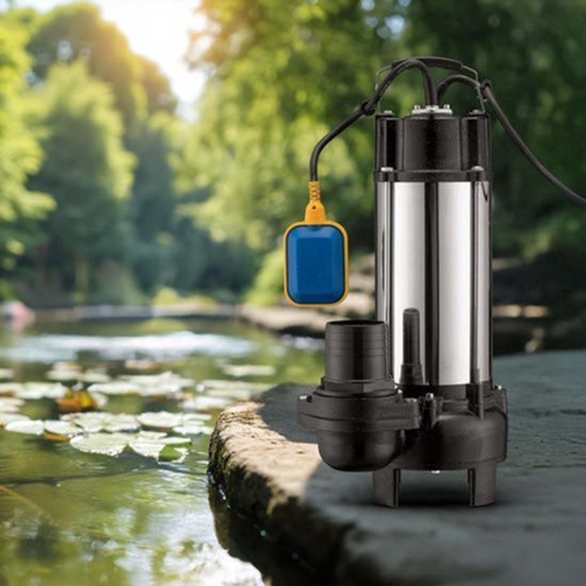 Vuilwaterpomp – Dompelpomp – Afwateringspomp – Hakselpomp – Waterpomp – 31.200 l/h Capaciteit – Vlotterschakelaar Met Automatische In- En Uitschakeling