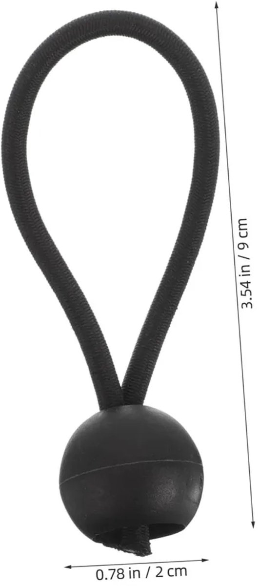 Een set van 20 elastische ballentouwen, 4 mm in diameter en 10 cm lang, Geschikt voor het vastzetten van tenten en zeilen.