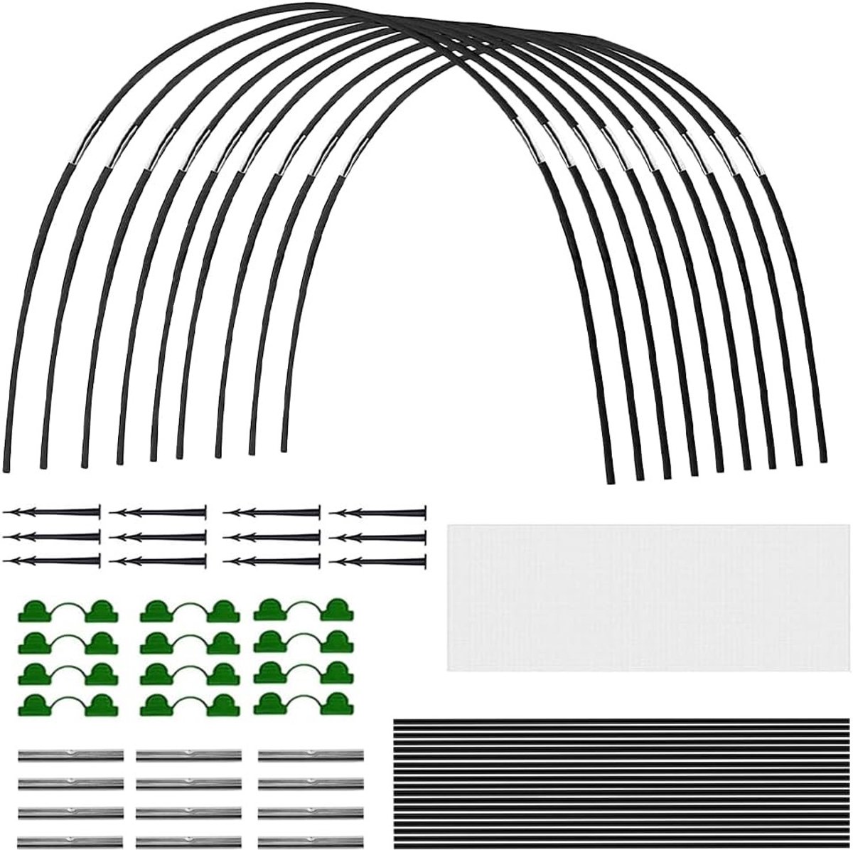 Plant Tunnel voor Groenten en Planten - 2.5 x 6 m, Insectenbescherming, Duurzame Hoepels, Tuinbedden en Folietunnels