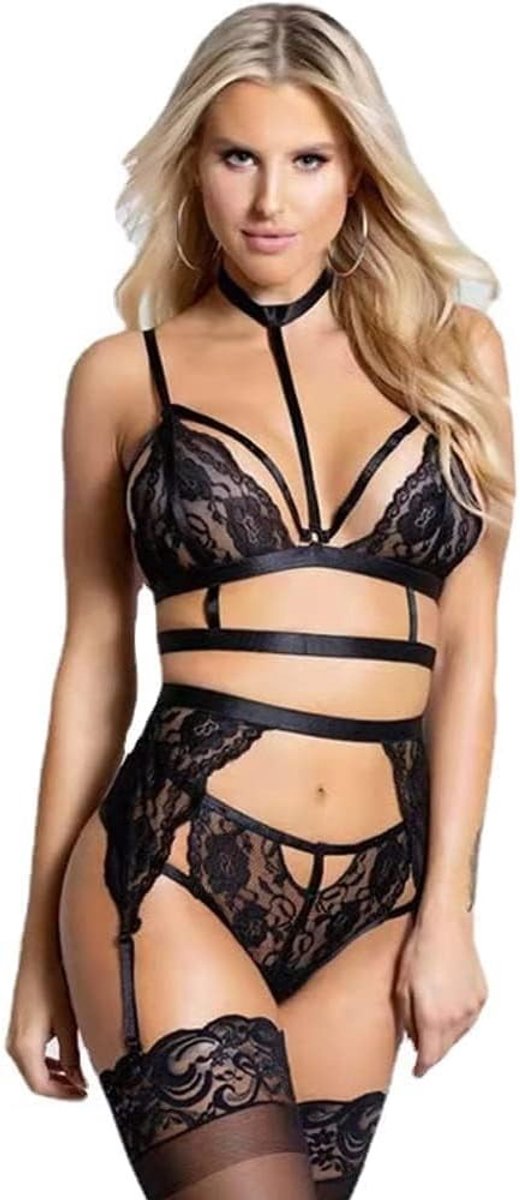 Verleidelijke babydoll in kant en transparant design, sexy nachthemd voor romantische avonden, ondergoed voor dames