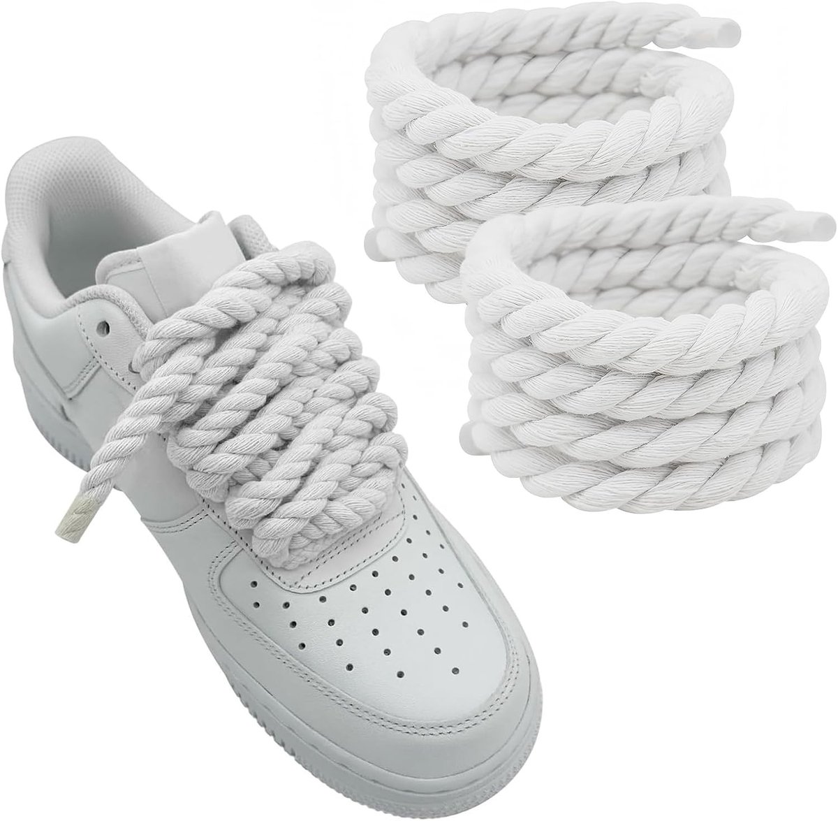Schoenveters voor sneakers van hoge kwaliteit, 8mm en 150cm, perfect voor witte sportschoenen