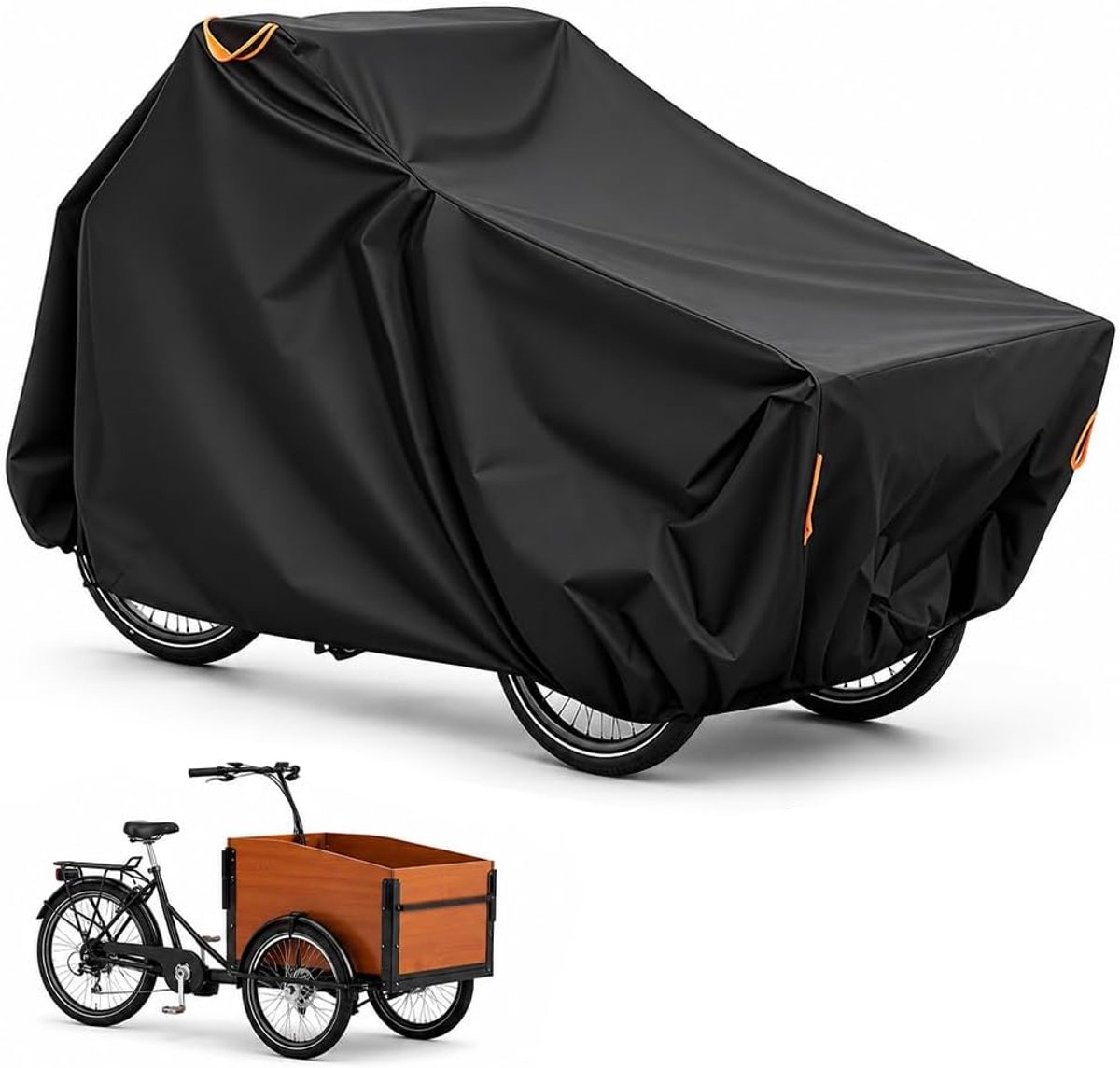 Fietskar Cover - Waterdichte Fietskar Opslaghoes - 420D Oxford Materiaal - met PU-coating - Met Uv-Beschermhoes - Kid's Pet Bike Trailer Cover Anti-UV - Winddicht - Stofdicht - 220*100*110cm - Zwart - TENGYIF®