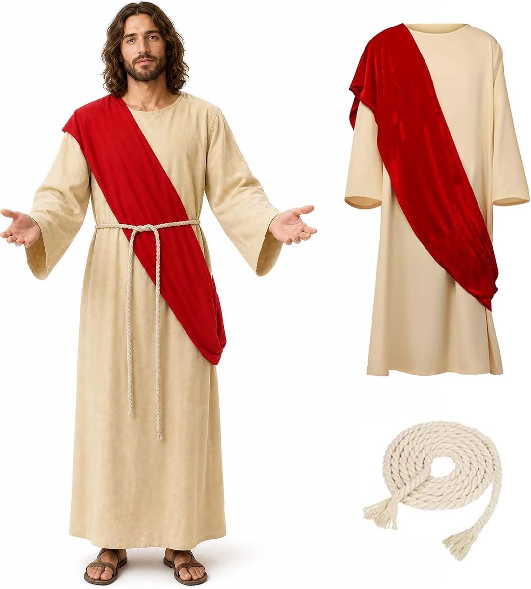 Kostuum van Jezus Christus voor volwassenen, perfect voor carnaval, theater en verkleedpartijen