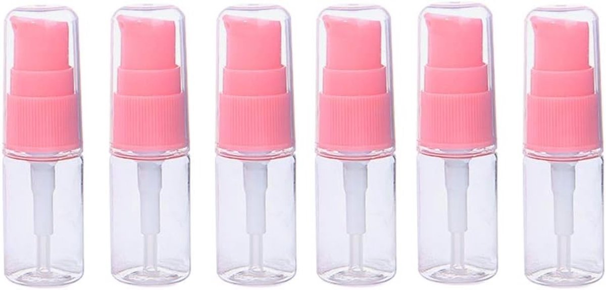 Set van 6 Herbruikbare 10ml Duidelijke Lotion Pompflessen - Mini Dispensers voor Make-up, Crème en Reisverzorging
