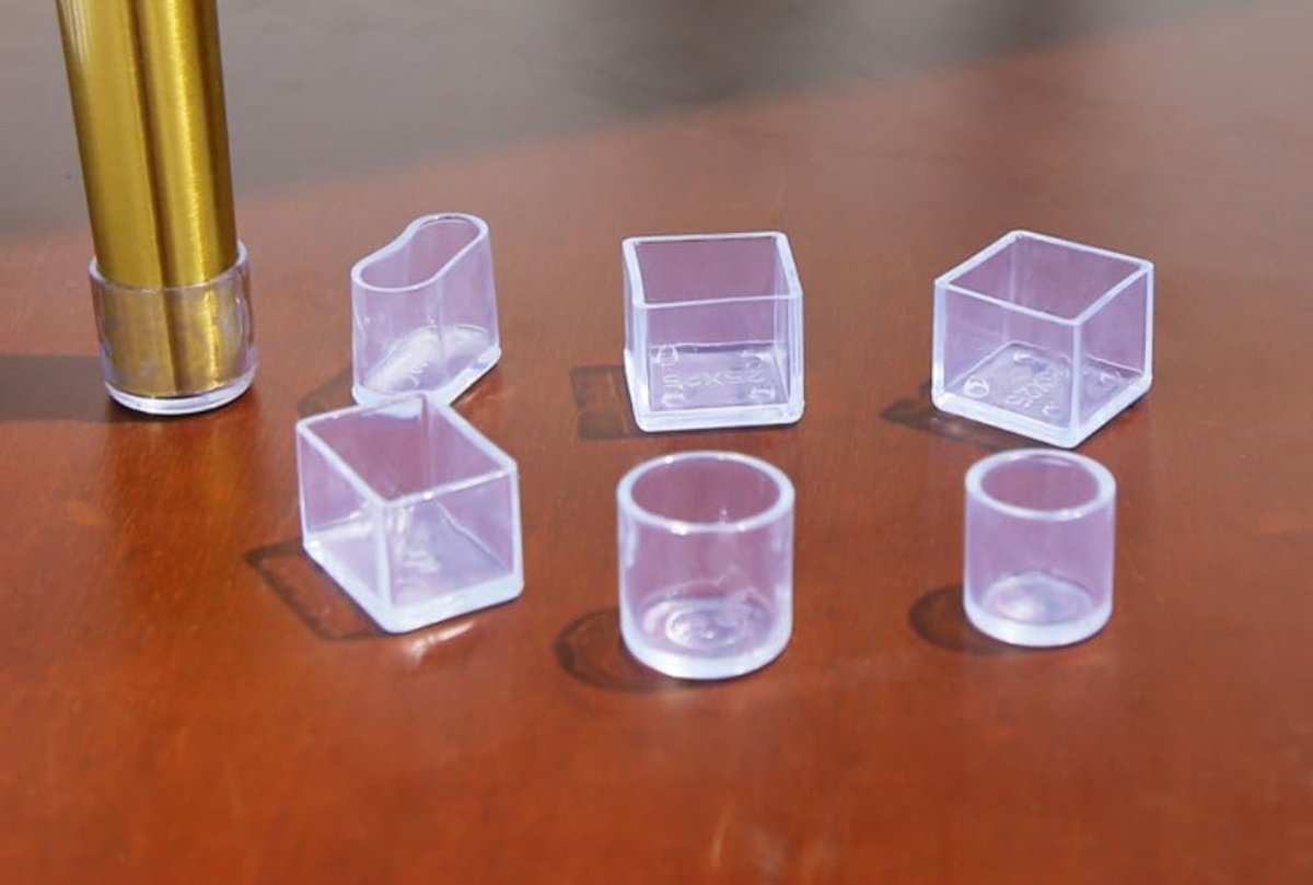 Transparante Stoelpootbeschermers - 8 Stuks Dikke Beschermhoezen voor Houten Vloeren, Meubels en Tafels, Vierkant 40 x 40 mm