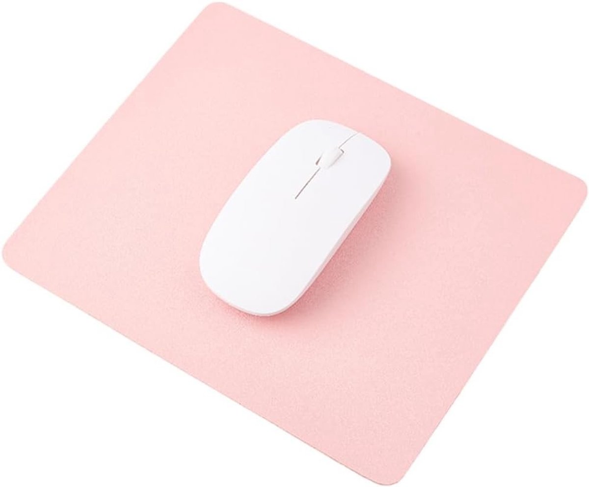 Kleine rechthoekige muismat 18.5 x 22.5 cm - Roze, antislip, wasbaar en waterdicht voor kantoor, thuis en schoolgebruik, geschikt voor gaming en computerwerk