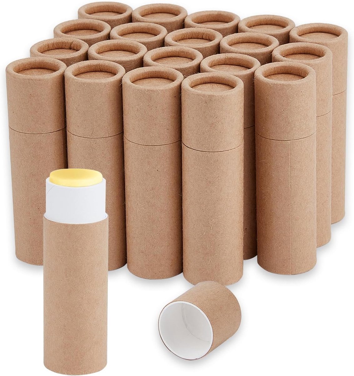 20 Stuks Lege Cardboard Lip Balm Tubes, Herbruikbare Kraft Papier Lipstick Houder voor Lipgloss en Make-up