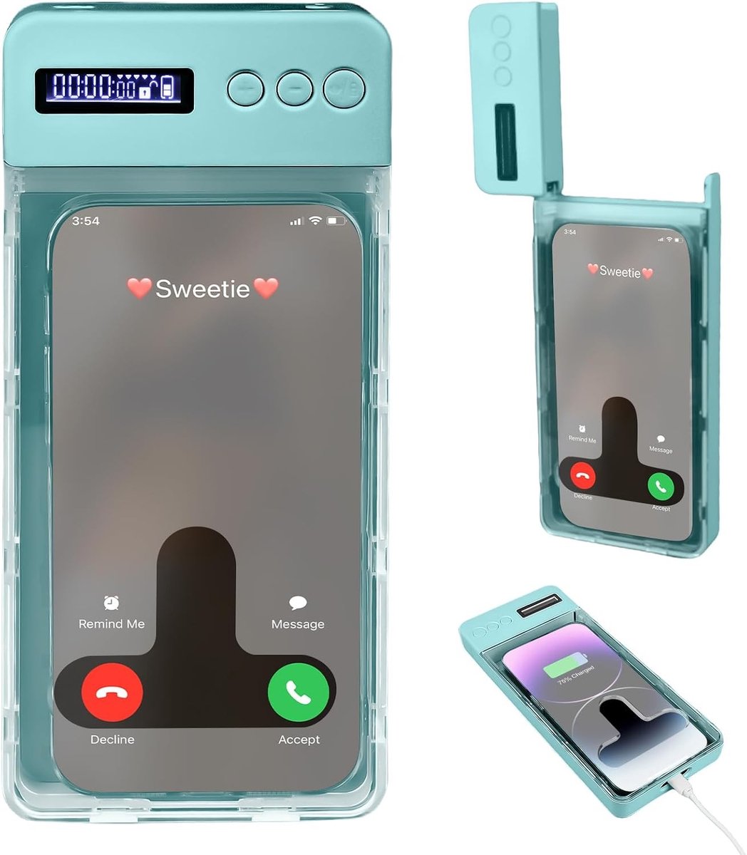 Veilige Telefoon Lockbox met Timer, Draagbare Sluitbox voor Mobiele Telefoons, Ideaal voor Thuis en Op Reis, Mobiele Telefoon Beveiliging met Tijdslimiet