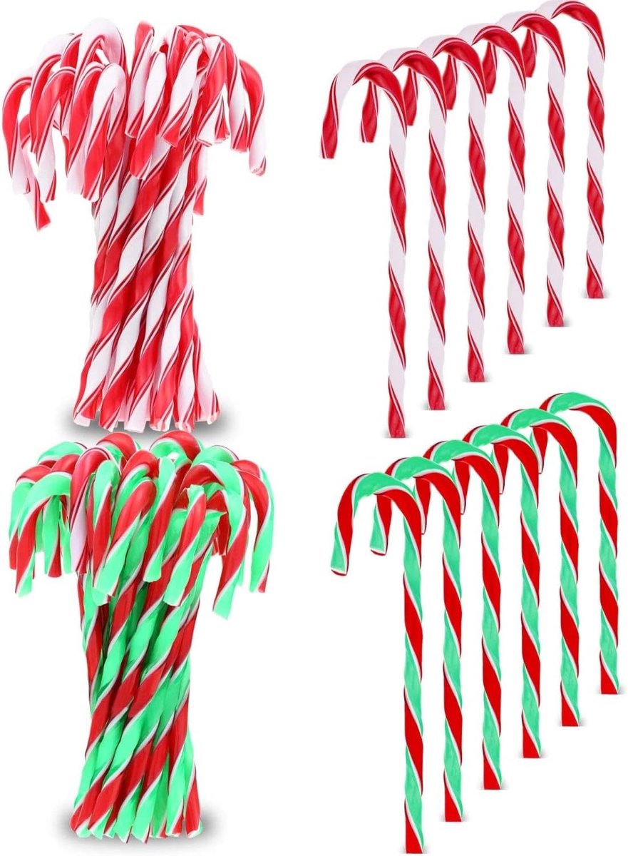 Kerstdecoratie - Set van 60 - 15 cm - Kunststof - Rood en Wit