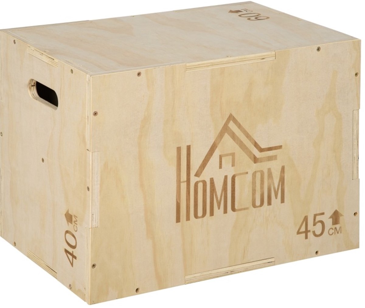 MODFU - Plyobox - 3 Hoogtes - Met Handgrepen - Voor Thuis En Studio - Hout - Naturel - 45x40x60 Cm