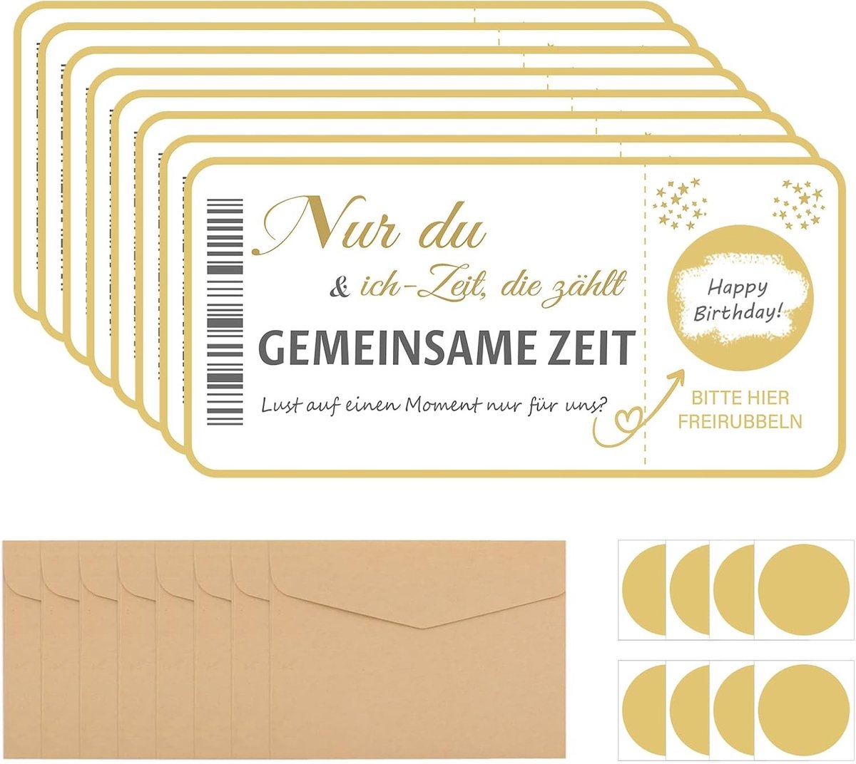 DIY Kraskaarten Set met Enveloppen - 8 Hartvormige Kraskaarten en Kraft Papieren Enveloppen voor Persoonlijke Vouchers, Creatief Cadeau en Zelf In Te Vullen