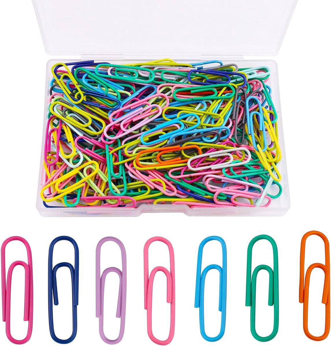 Kleurige paperclips in 200 stuks voor kantoor en school, ideaal voor organiseren en documenteren