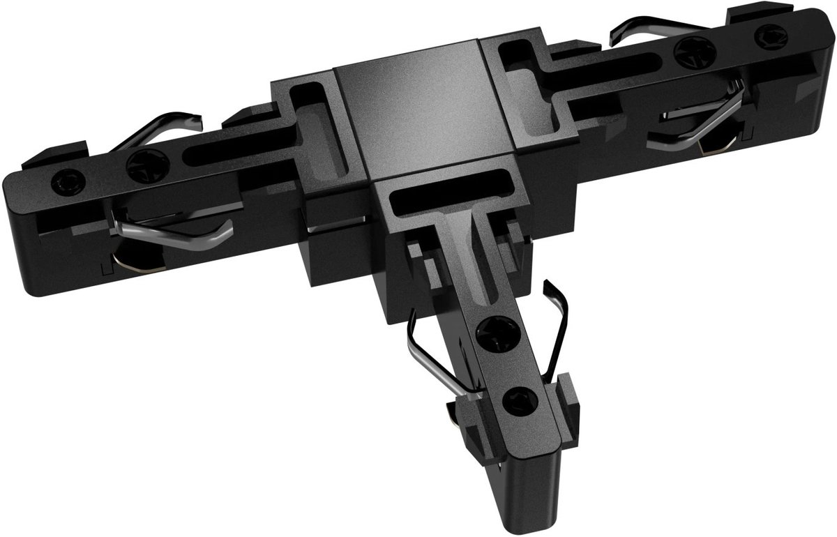 Micro Line T-connector zwart, aluminium koppelstuk voor het verbinden van twee railsecties in T-vorm, Premium collectie