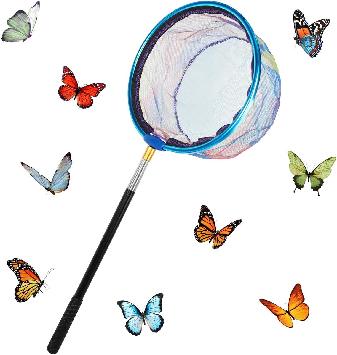 Telescopisch Vissen Net 26-175 cm, Ideaal voor Insecten, Vijvers, Tuinen en Strandactiviteiten