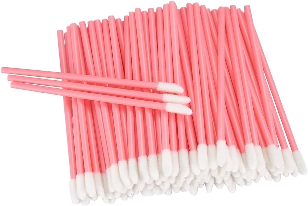 Verpakking van 100 Wegwerp Lipborstels en Make-up Penselen voor Lippen en Wenkbrauwen - Schoonheidsaccessoires