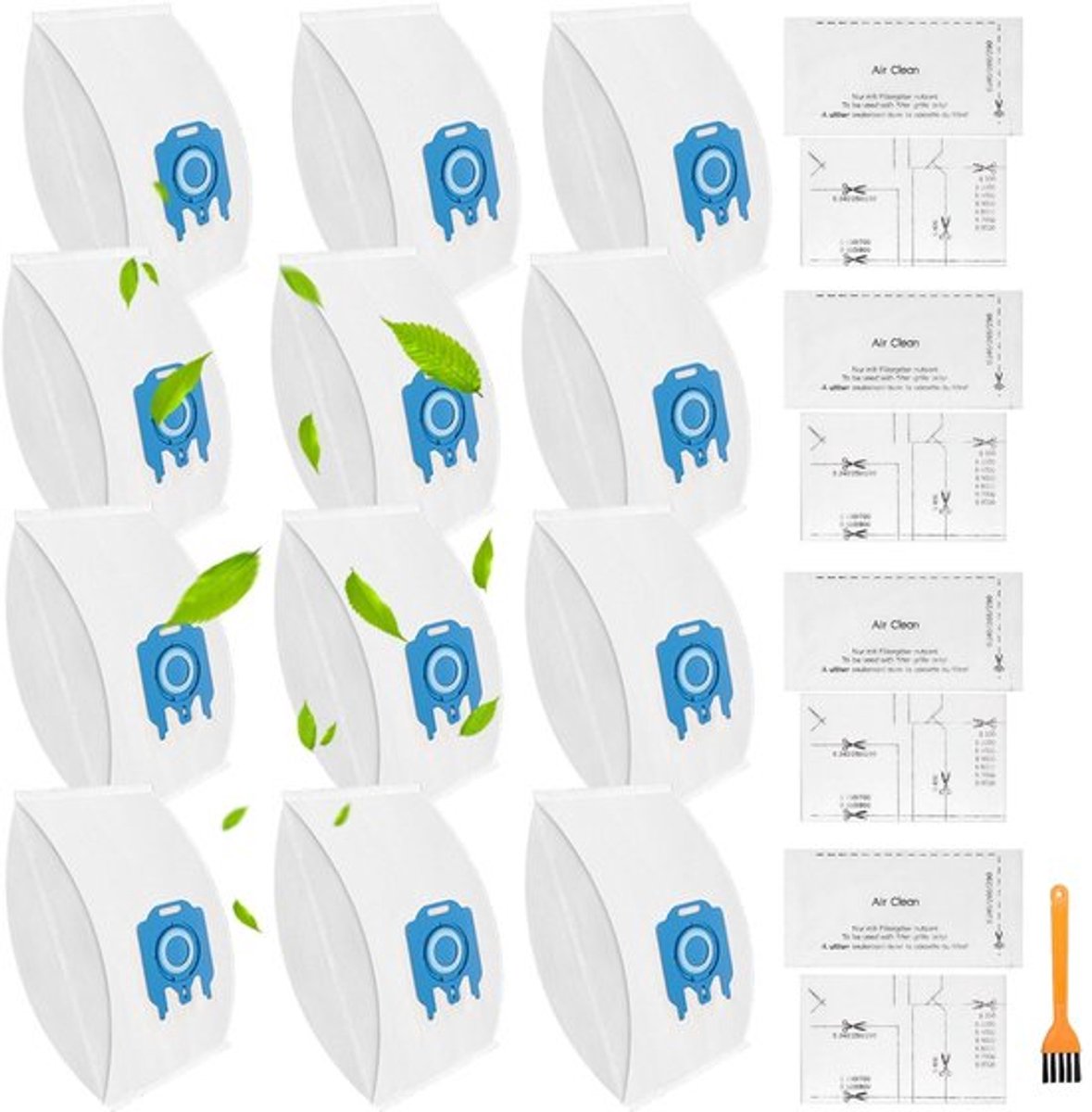 Allecto - Vacuumzakken - 12 Stuks - Inclusief Filters - Microfiber - Geschikt voor
