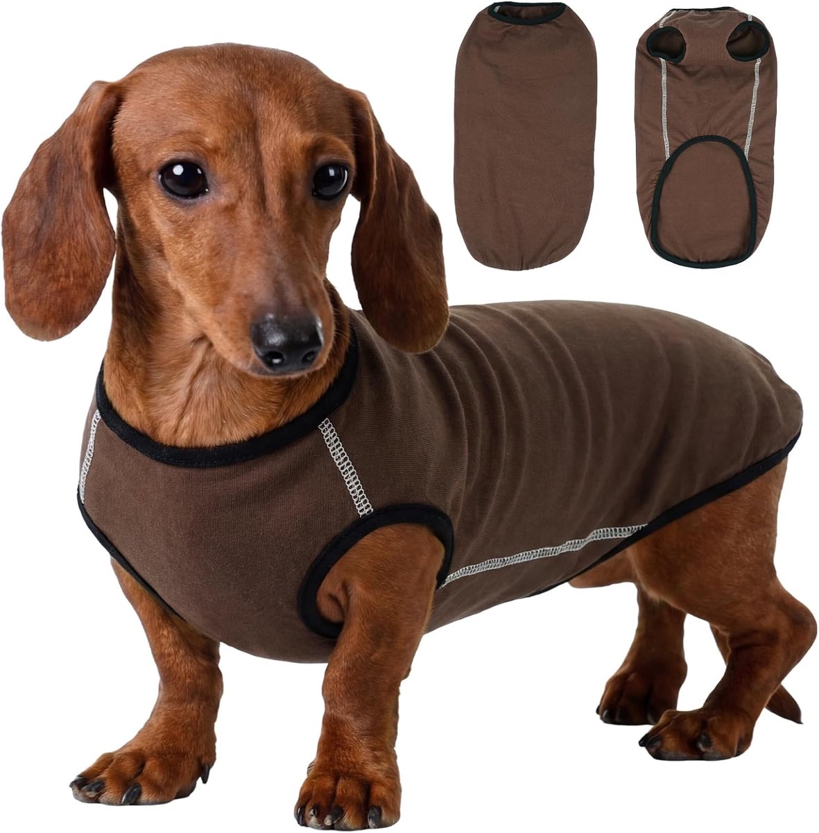 Teckeltrui voor kleine honden, maat L, lichte fleece trui, rekbaar hondenshirt voor mini-teckel, lente, zomer, herfst en winter
