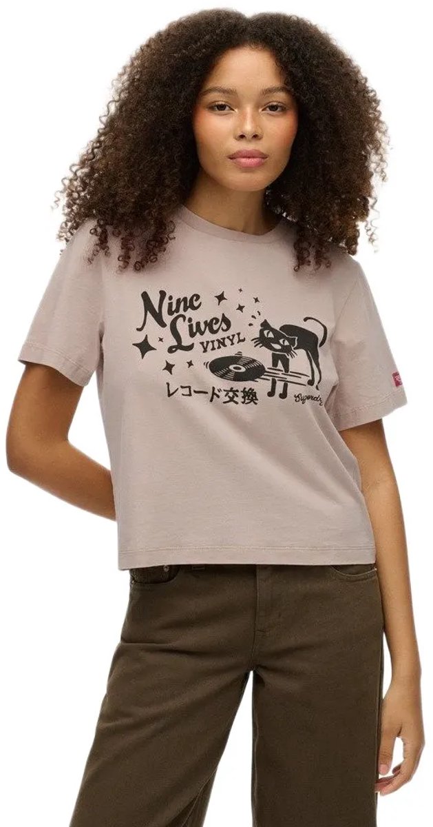 Superdry Roadside Trade Relaxed T-shirt Dames T-shirts Beige