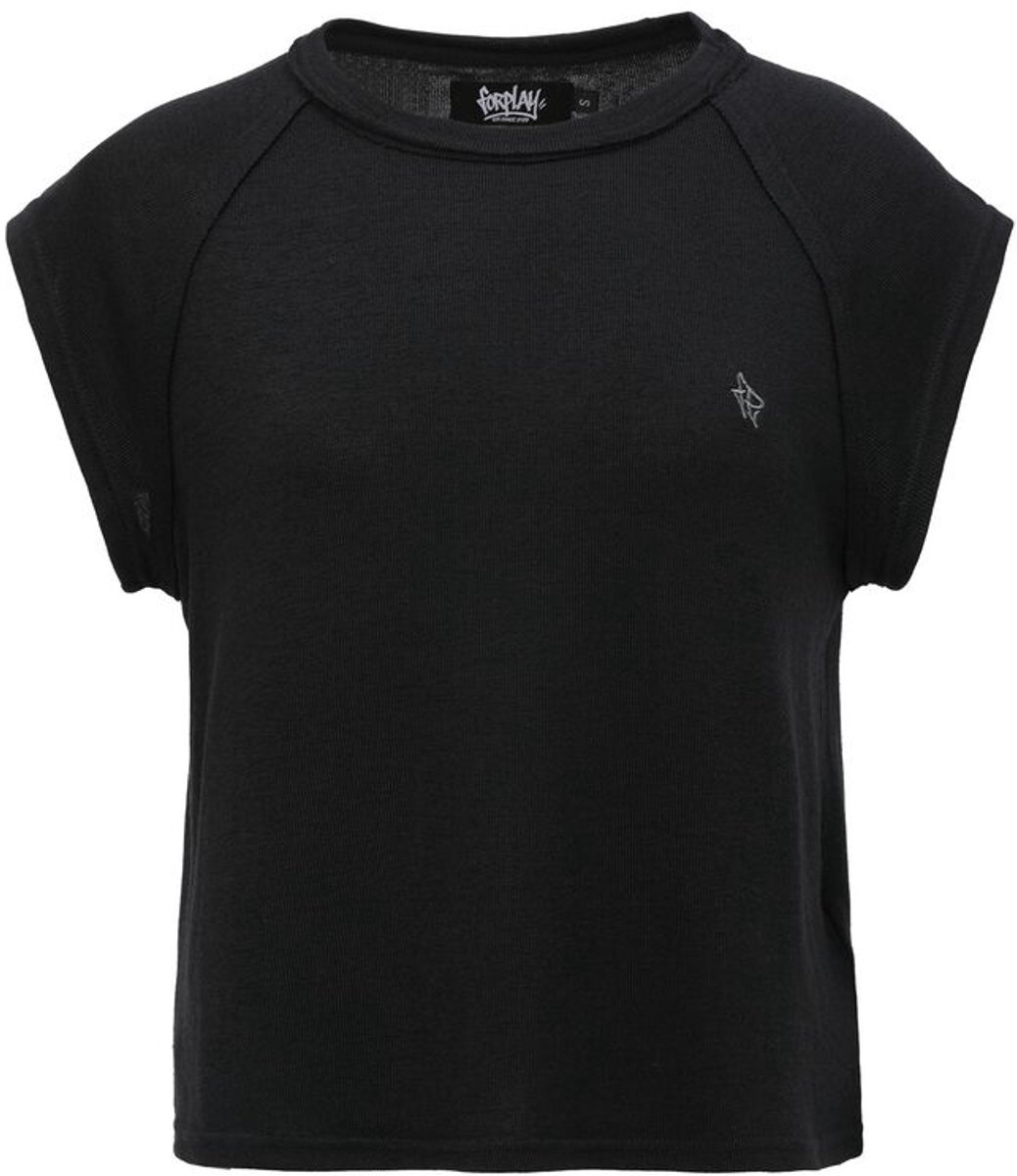 Forplay Outside seam T-Shirt Black Dames Top - zwart - L
