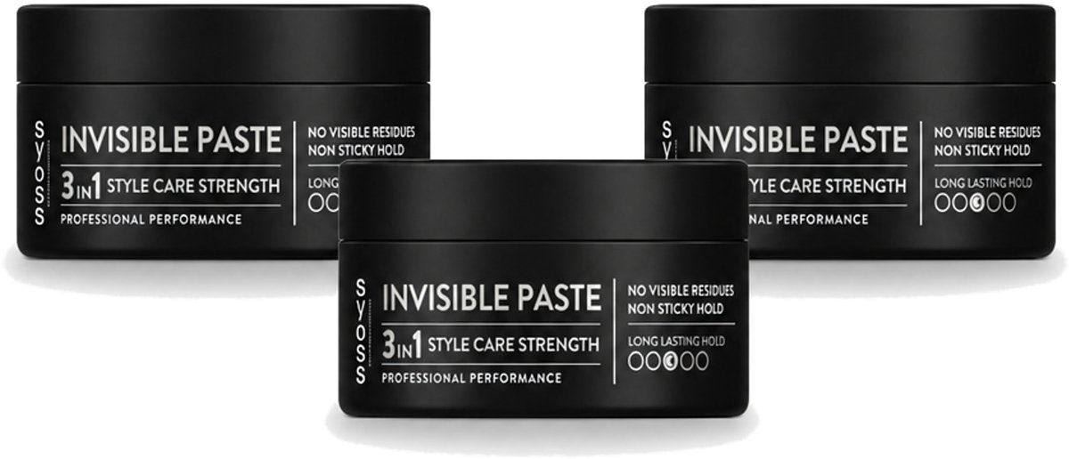 3 x SYOSS - Invisible Paste 100 ml - Haarpaste - Langdurige Styling - 100ml - Voordeelverpakking - 3 stuks