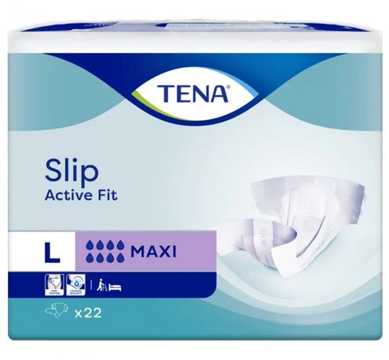 TENA Slip Active Fit Maxi, maat L. Pak met 22 incontinentieslips.
