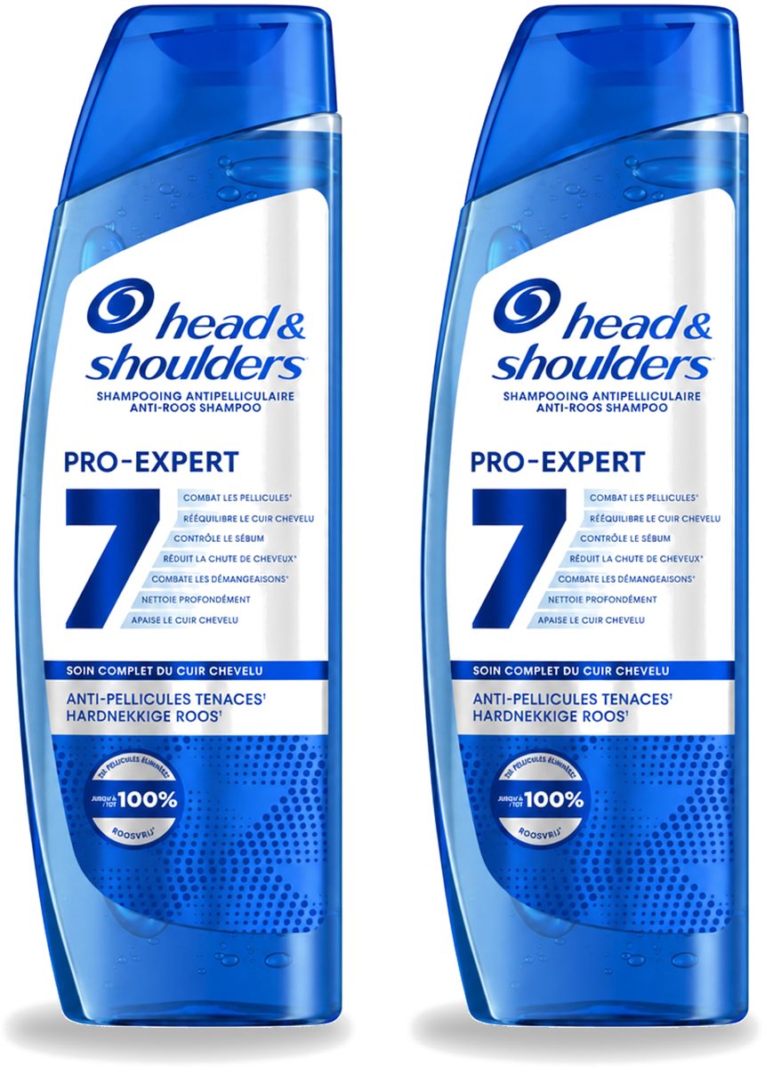 2 x Head & Shoulders - Shampoo - Pro-Expert 7 - Anti-Roos - 250 ml - Voordeelverpakking - 2 stuks