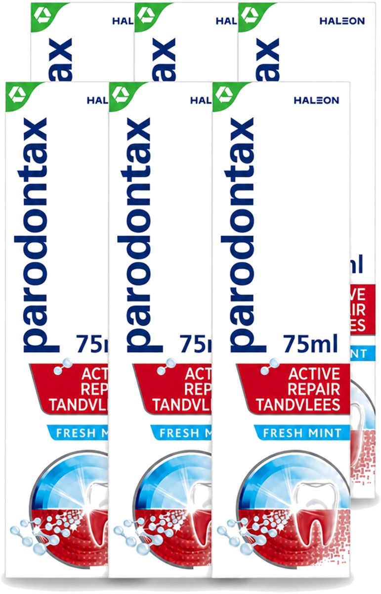 6 x Parodontax – Tandpasta – Active Repair Fresh Mint – 75 ml - Voordeelverpakking - 6 stuks