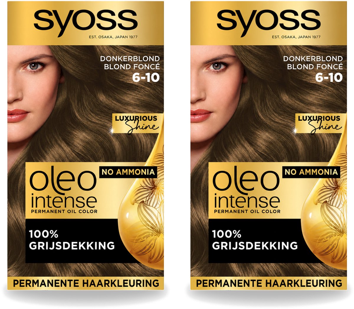 2 x SYOSS - Oleo Intense 6-10 - Haarverf - Permanente Haarkleuring - Donkerblond - Langdurige Kleur - Voordeelverpakking - 2 stuks