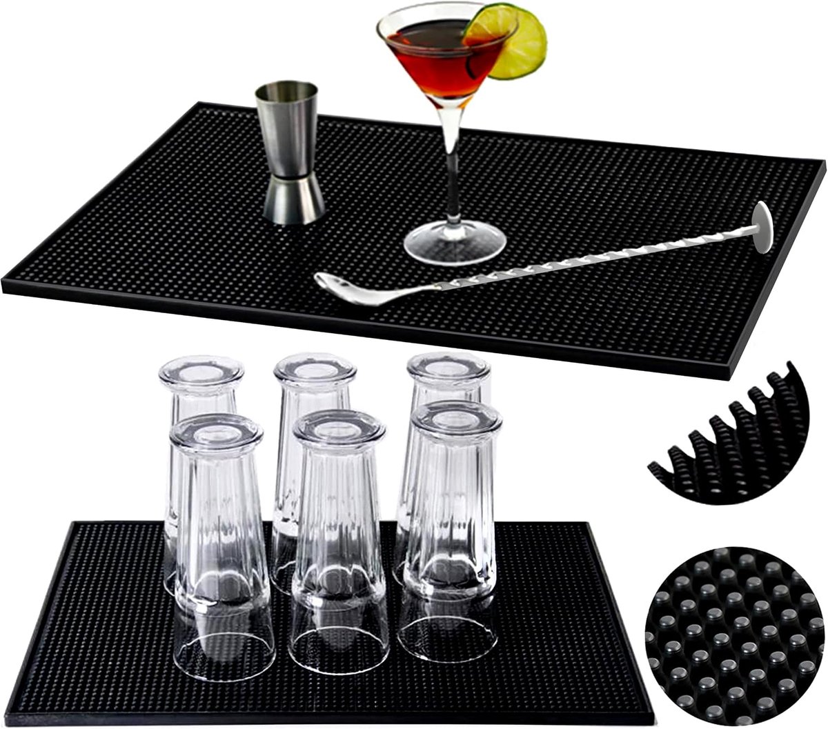 Trade Siliconen Multifunctionele Schotel Drogen Bar Service Mat Keuken Potholders voor Jar Opener 8637 Afdruiprek, Veelkleurig, Single