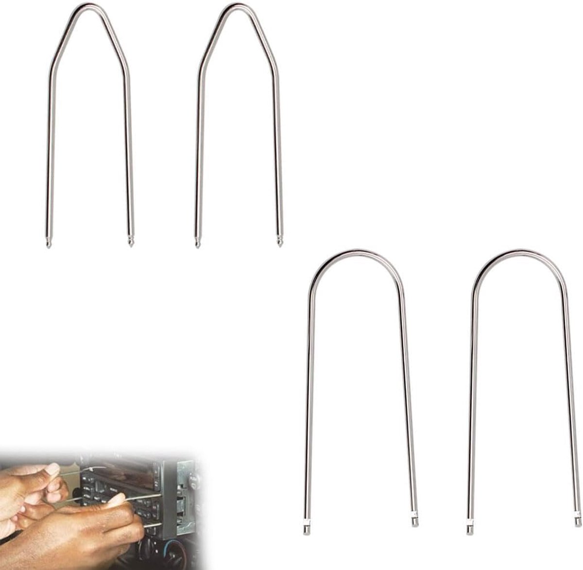 4 stuks ontgrendelingssleutel autoradio demontagegereedschap ontgrendelingsgereedschap radio auto autoradio beugel removal instrument sleutel DIN-ontgrendelingsknoppen