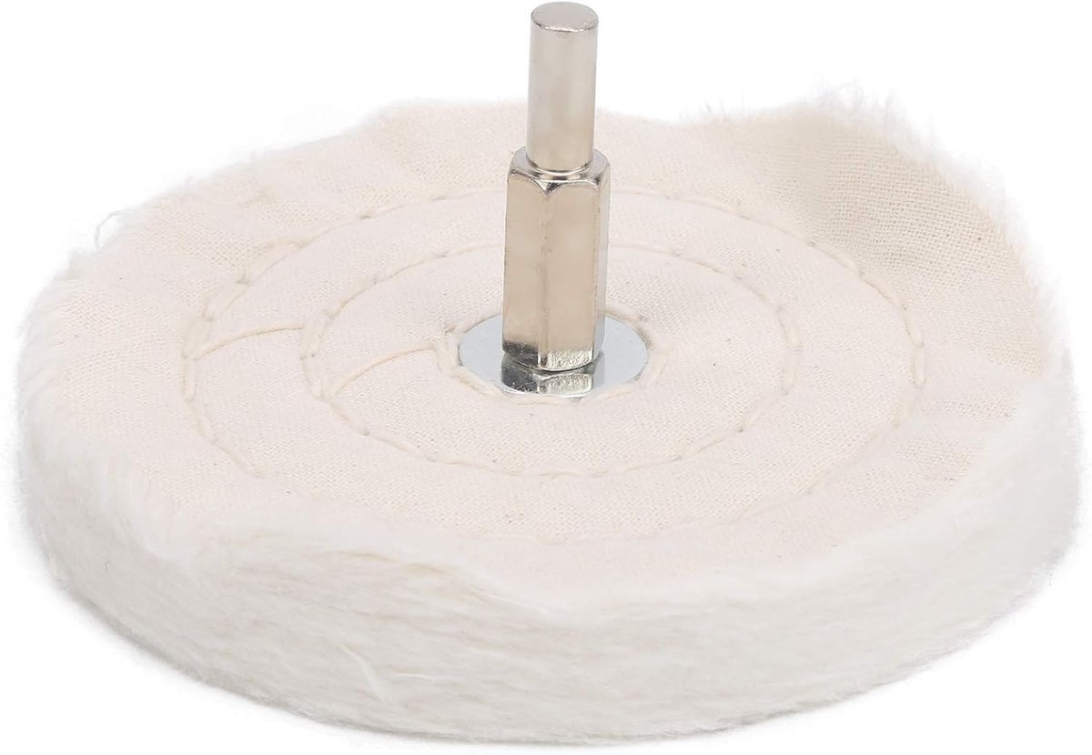 Doek Polijstschijf voor Boormachine, Plat Type Katoenen Spiegeloppervlakslijppolijstschijf met Handvat voor Haakse Slijper Polijsten Polijsten(100mm)