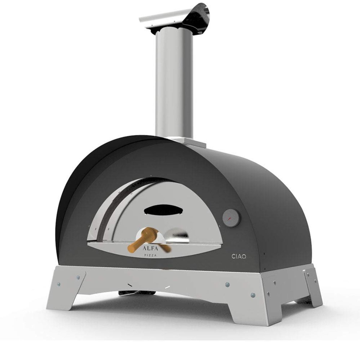 Pizzaoven Houtkachel Grijs Staal - 80 Kg Gewicht - Outdoor Kookplaat - Voor Pizza En Direct Koken
