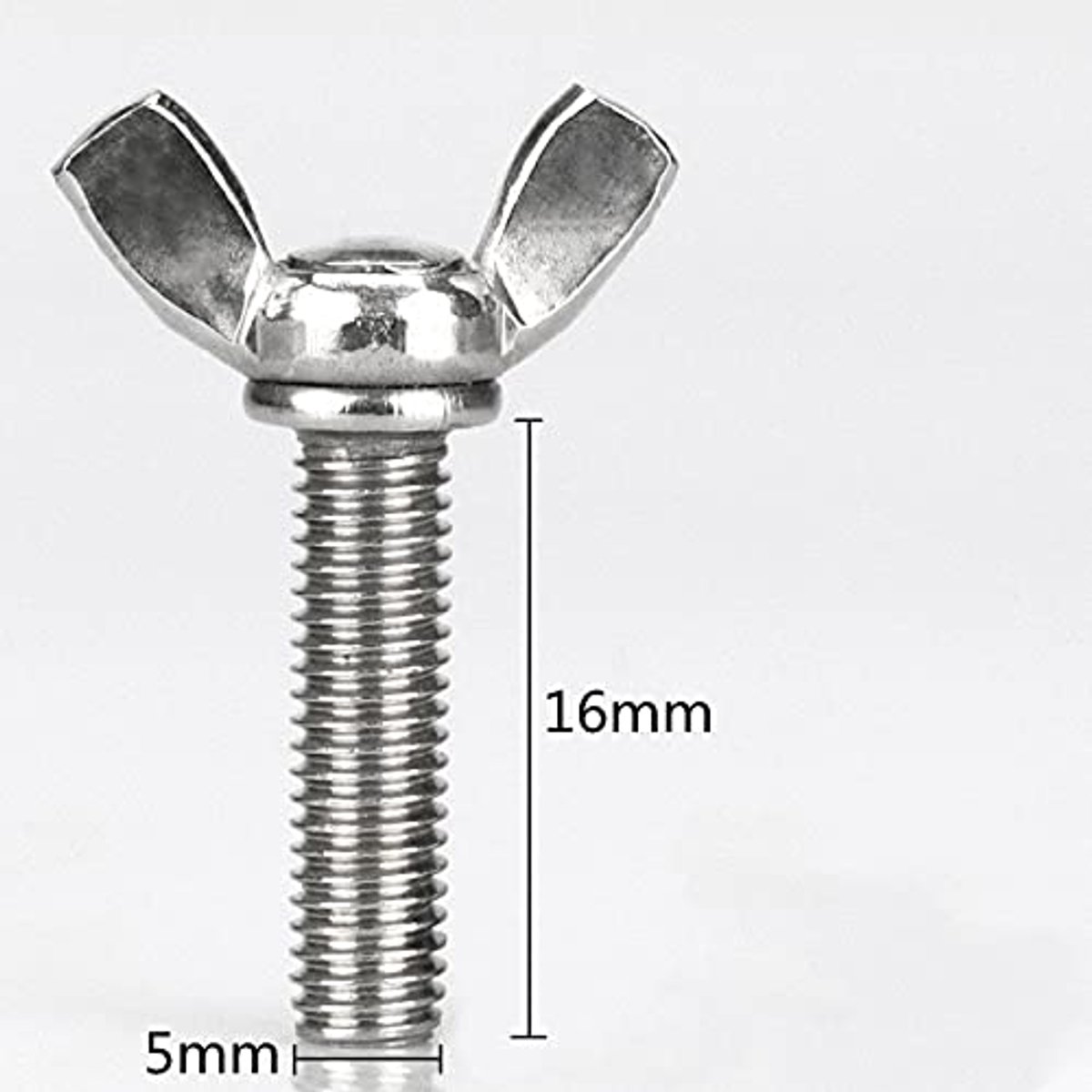 Vleugelmoeren 10 stuks, zilver
