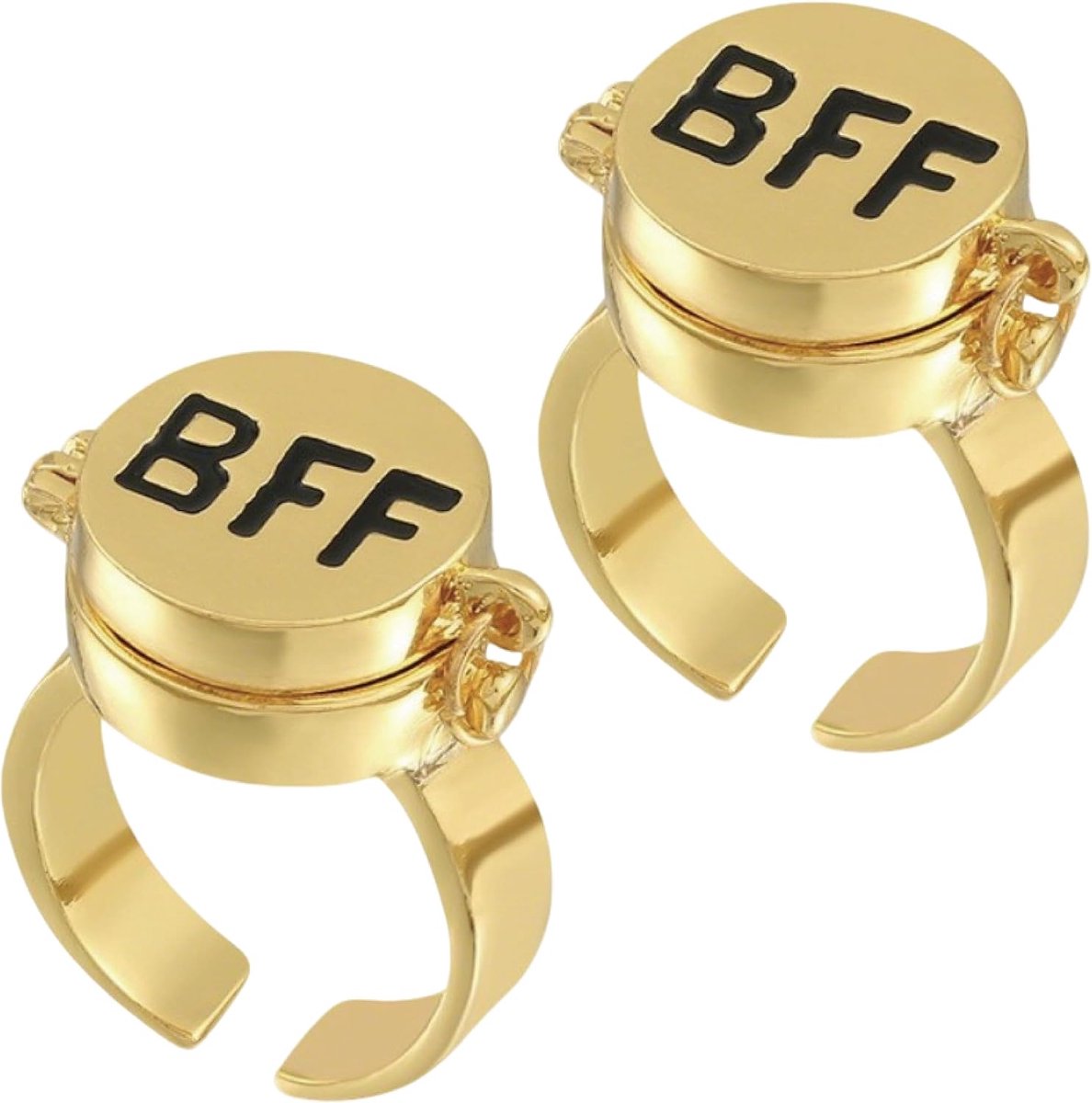 Ringen, verstelbare open kapring, schattige BFF ring, vriendschapsring, symbool van vriendschap