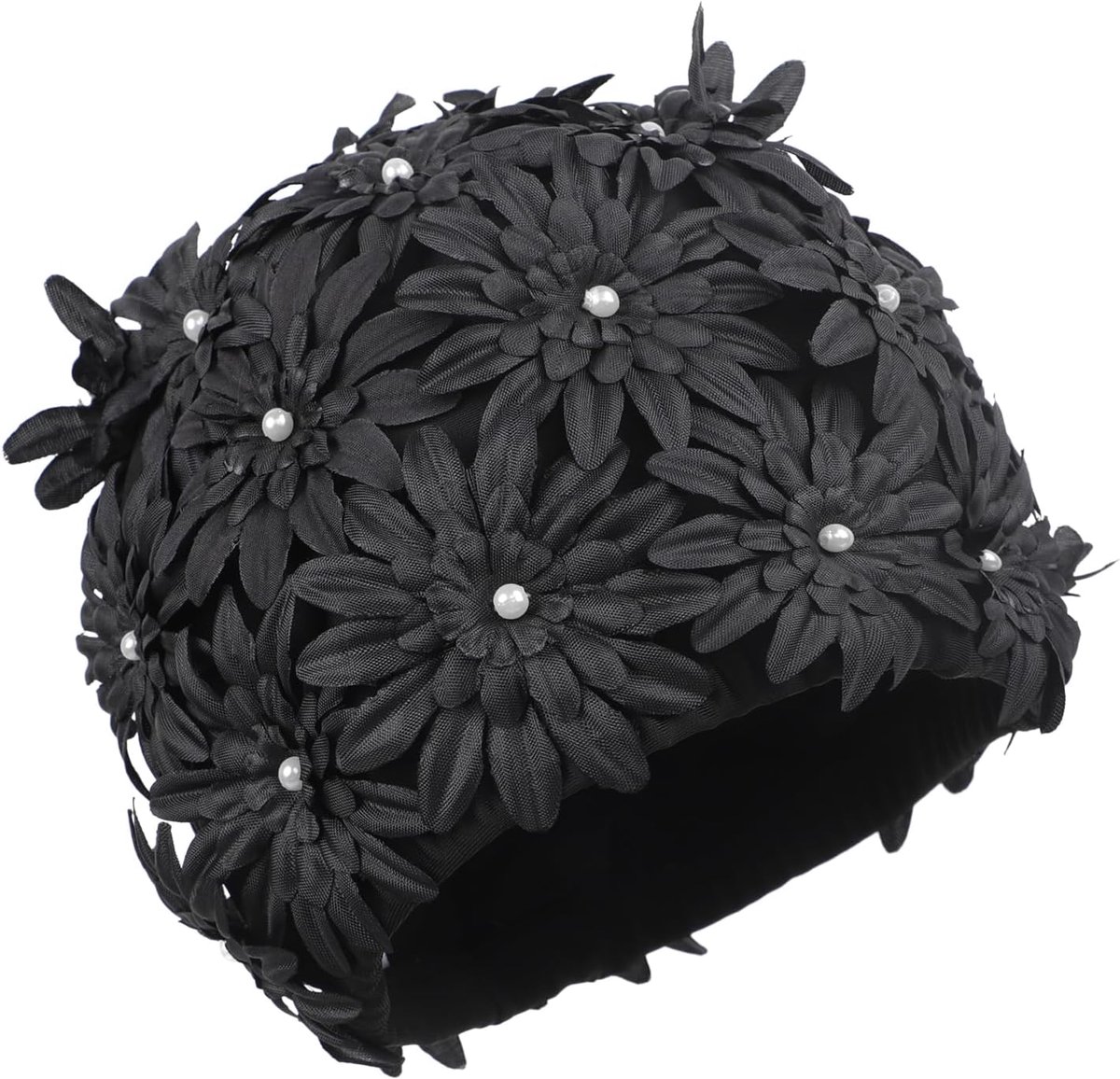 Zwemmuts voor dames, diamant bloemblad, tulband, badmuts, lang kort haar, badmuts, elastische badmuts, oversized badmuts, stoffen badmuts voor zwembad en strand
