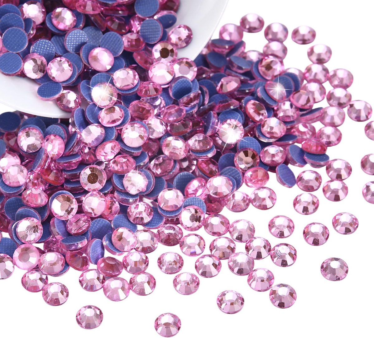 strass-steentjes, 2,8 mm, hotfix, glazen stenen voor kleding, schoenen, doe-het-zelf handwerk, 2880 stuks, SS10 roze