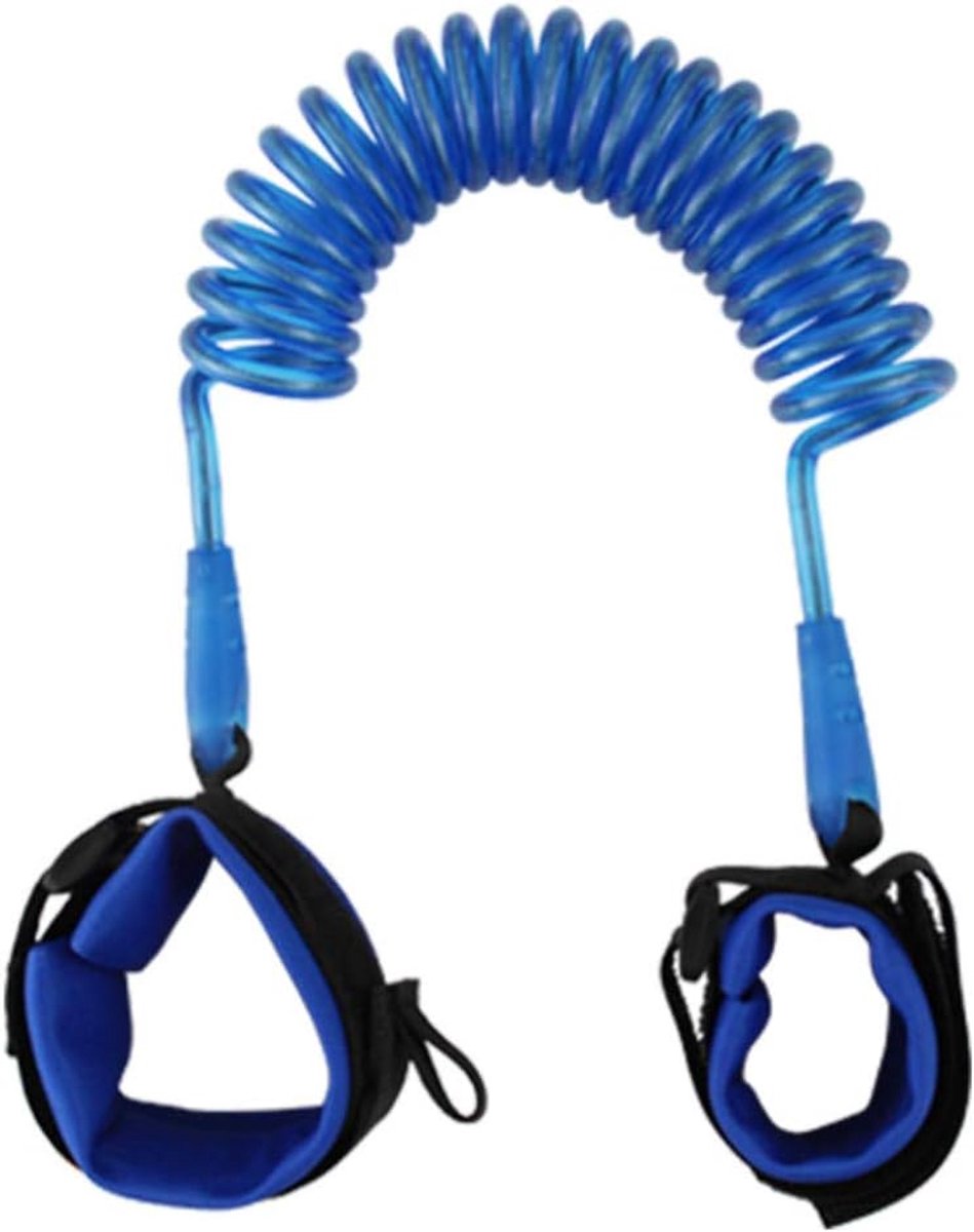 Veiligheidspolsband, kinderen anti-verloren polsriem, 360 ° rotatie elastisch draadtouw ademend katoenen polsband (1,5 m blauw)