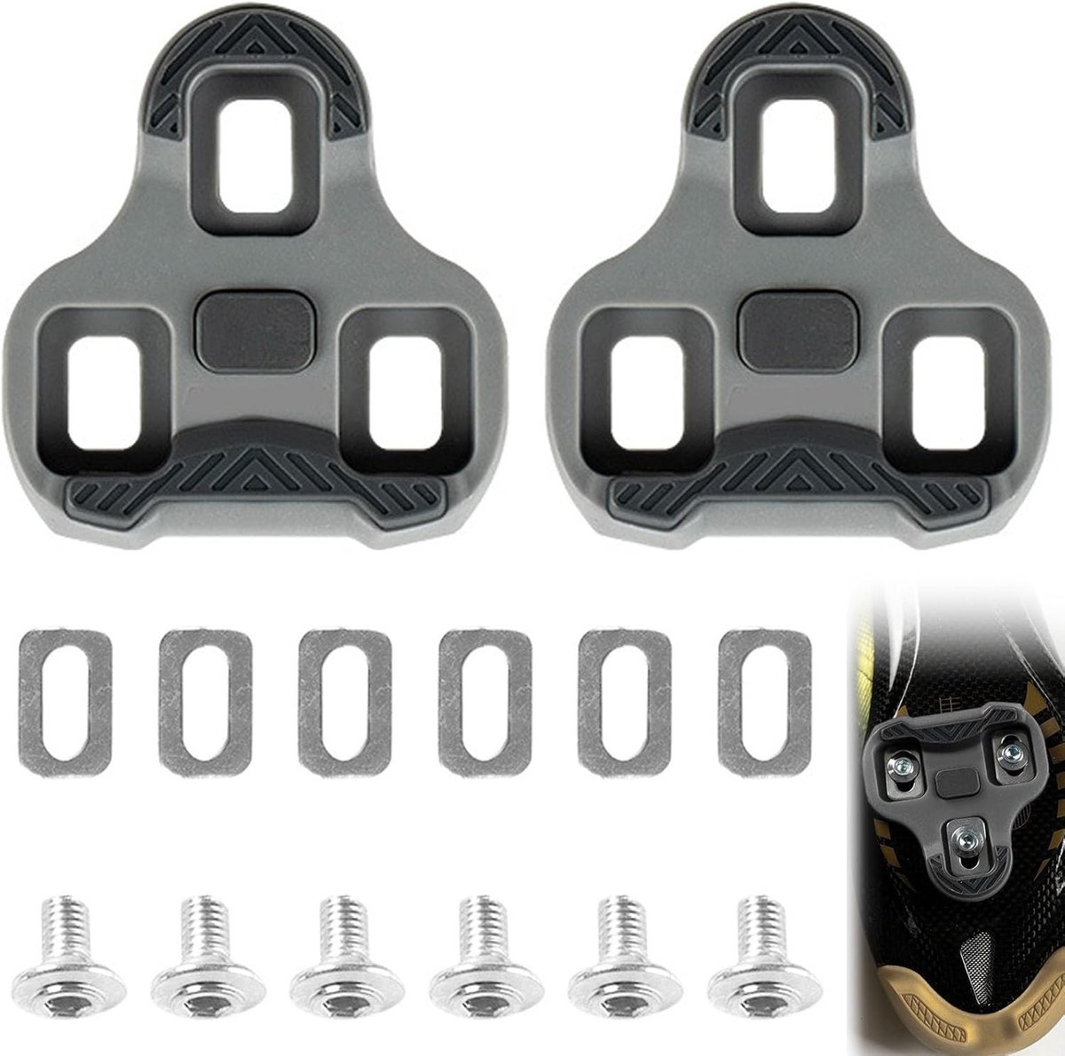 3-Hole Grip Blade 2 Max Cleats Set voor Fietspedalen, Compatibel met KEO Blade en Classic 3, TPU, 4.5° en Verbeterde Grip