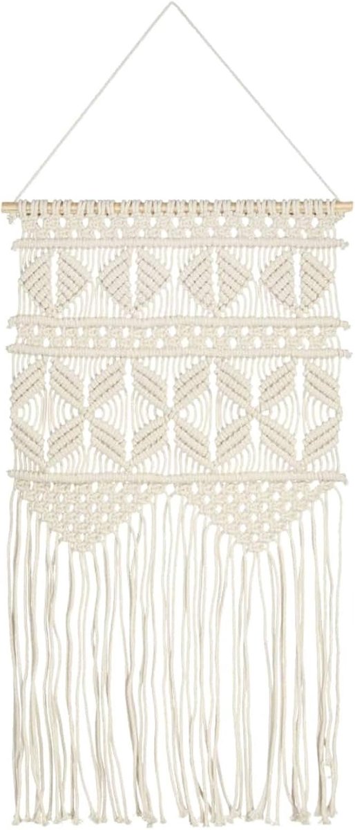 Wanddecoratie van macramé, 40 x 80 cm, katoen, geweven wandtapijt, wandtapijt