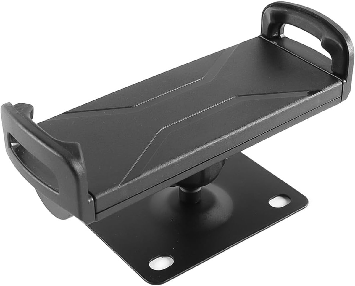 Telefoonhouder voor aan de muur, 360° draaibaar, compatibel met tablets en telefoons van 7-13 inch (zwart)