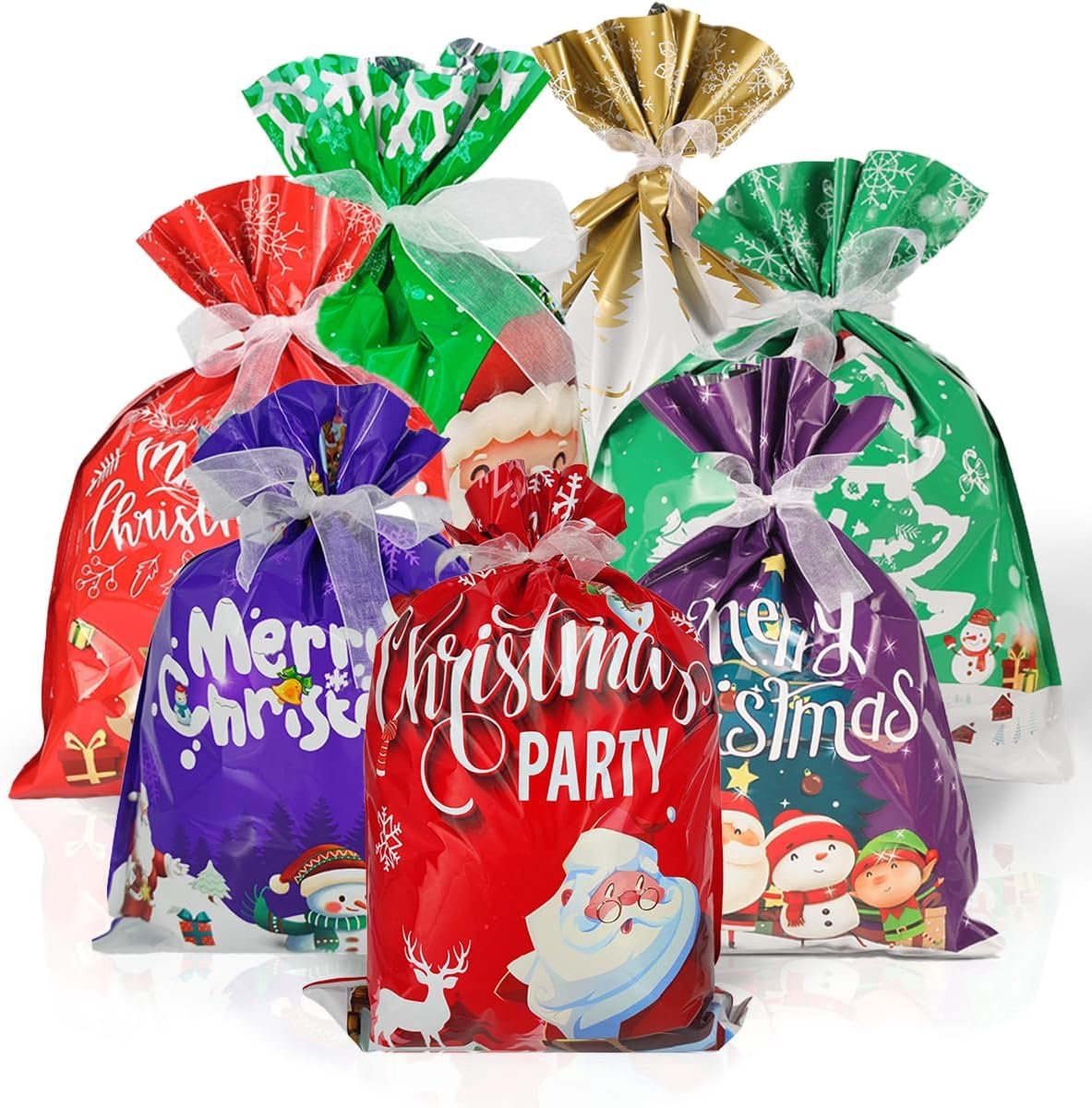 Kerstzak, kerstcadeauzakjes, cellofaan geschenkzakjes, voor Kerstmis feestaccessoires woonaccessoires voor feesten bruiloft