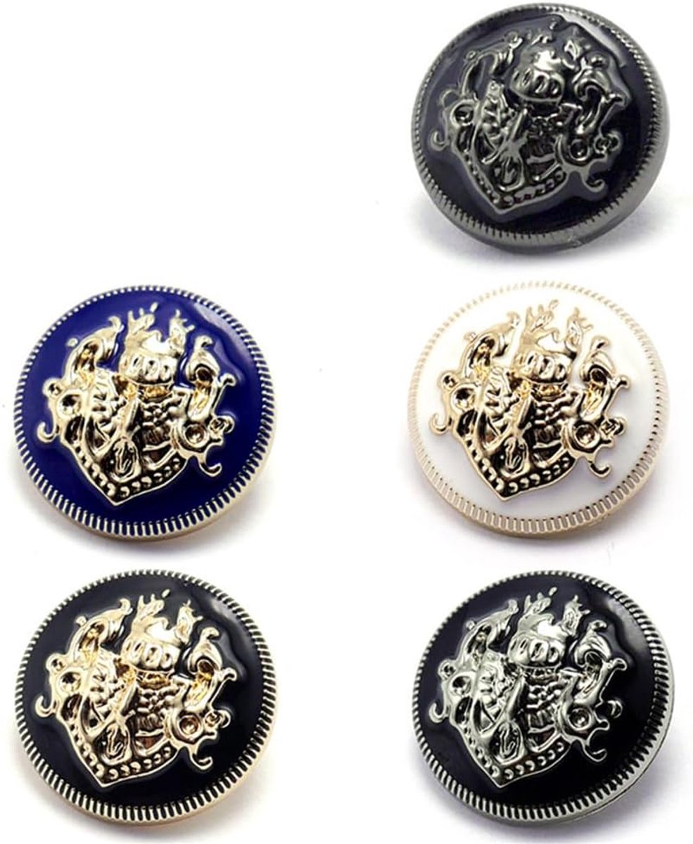 5 stuks mode metalen gouden graveer koperen knopen DIY voor handgemaakte kledingaccessoires jas shank knopen