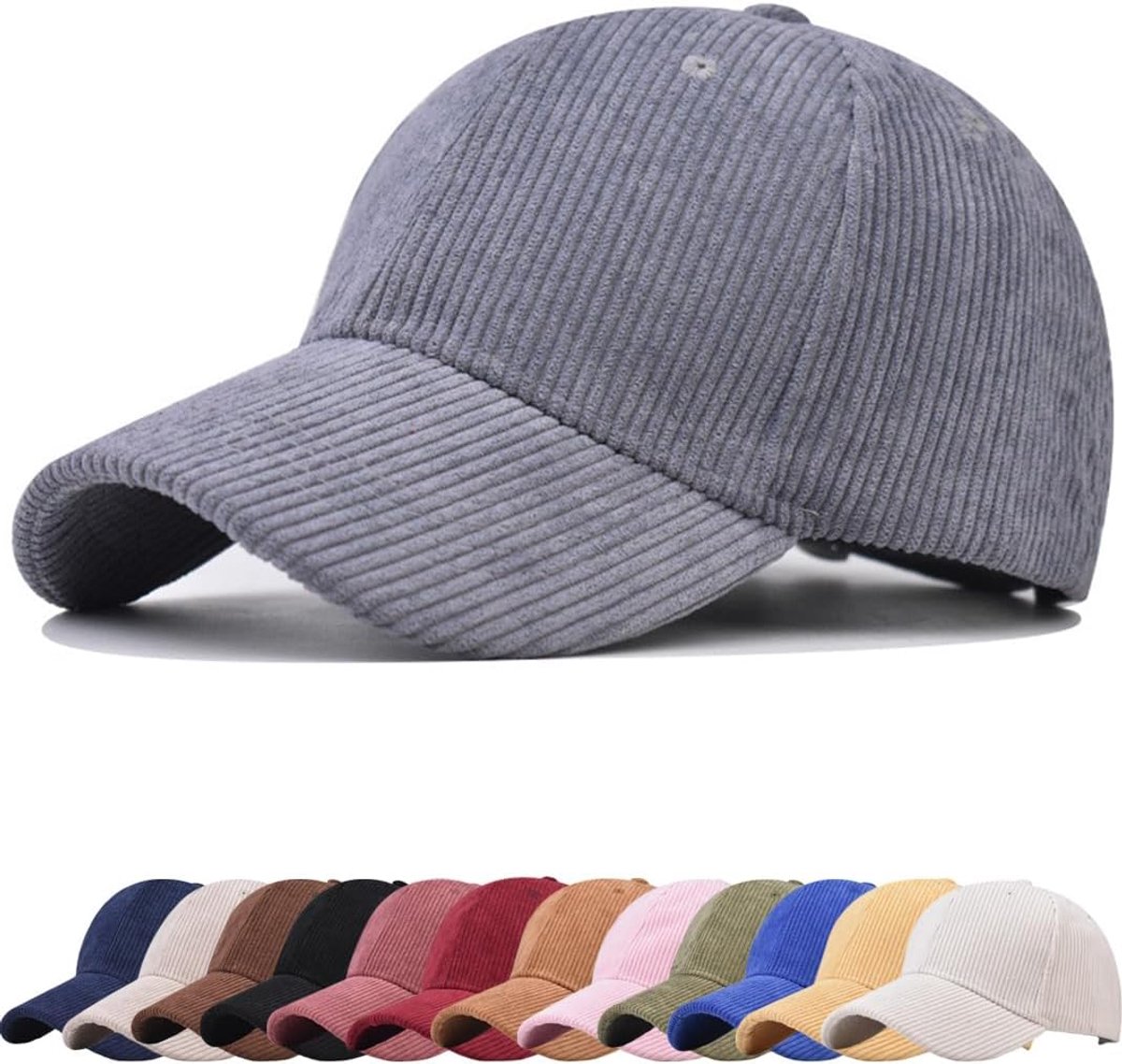 Klassieke baseballpet corduroy pet verstelbaar met gebogen rand Baseball Cap Full Heren Vizier Sport Cap Classic Baseball Cap voor Outdoor Sport