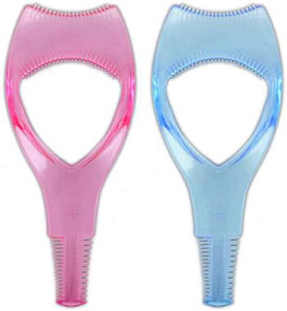 ericotry Set van 2 wimperkam-applicators, 3-in-1, mascara-schildbescherming, wimperborstel, krultang, gids applicator, make-up, bovenste, onderste oogwimper, kam applicator, handleiding (blauw + roze)