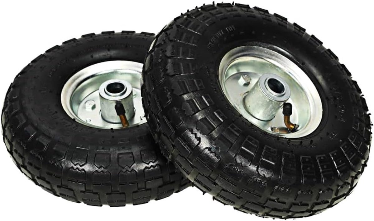 Steekwagenwielen, 2 stuks. Steekwagenwiel | Rubberen handkar rubberen banden | 260 x 83 mm 4,10/3,50-4 | Steekwagen reservewielen