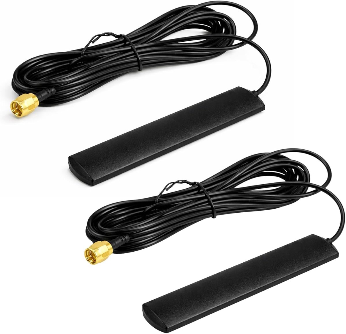 2 stuks 4G LTE GSM-antenne, 3 m, 700-2600 MHz, omnidirectioneel, zelfklevende houder, autoradio-antenne met SMA-stekker, digitale voorruit antenne voor auto, voertuig, hotspot, router, gateway