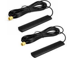 2 stuks 4G LTE GSM-antenne, 3 m, 700-2600 MHz, omnidirectioneel, zelfklevende houder, autoradio-antenne met SMA-stekker, digitale voorruit antenne voor auto, voertuig, hotspot, router, gateway