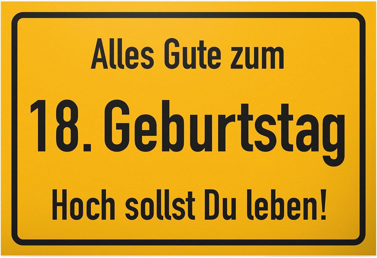 18e verjaardag stadsbord - plastic bord, cadeau 18e verjaardag, cadeau-idee achtjaren, verjaardagsdecoratie/feestdecoratie/feestaccessoires/verjaardagskaart