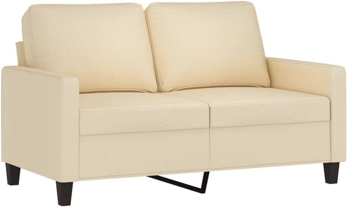 Sofa 2-zits, crème, 120 cm, stof voor woonkamer, kantoor, slaapkamer, logeerkamer
